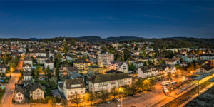 Die Gemeinde Herzogenbuchsee bei Nacht